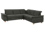 Ecksofa HOME AFFAIRE "Dalia L-Form", grau (anthrazit), B:256cm H:83cm T:236cm, Luxus-Microfaser Florence (100% Polyester);Luxus-Microfaser weich (90% Polyester, 10% Polyamid);Webstoff (100% Polyester), Sofas, Ecksofa, mit Federkernpolsterung, wahlweise mit Bettfunktion, Bettkasten
