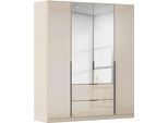 Drehtürenschrank OTTO HOME "Kleiderschrank Kleiderschränke Schrank Garderobe AGORDO mit Glasfront", beige (beige, glas beige (champagner)), B:181cm H:210cm T:54cm, Holzwerkstoff, Schränke, Drehtürenschrank, mit Außenschubkästen, in 7 Breiten und 2 Höhen MADE IN GERMANY