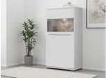Highboard OTTO HOME "Piano Vitrine", weiß (weiß hochglanz), B:60cm H:123cm T:40,2cm, Holzwerkstoff, Sideboards, Highboard, UV lackiert, Soft-Close Funktion