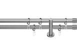 Gardinenstange INDEKO "Linz", silber (edelstahlfarben), L:390cm, Gardinenstangen, Gardinenstange, Komplett-Set inkl. Ringen und Montagematerial