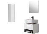 Badmöbel-Set HOME AFFAIRE "Studio Line, Bad im modernen Design, 3-teiliges Badezimmer", weiß (weiß, weiß, applikation anthrazit), Kastenmöbel-Sets, Badmöbel-Set, Schrank, Unterschrank und Spiegel, in zwei Farben verfügbar, Stauraum