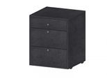 Rollcontainer HOME AFFAIRE "ESSE", grau (schiefer), B:47cm H:61cm T:45cm, Holzwerkstoff, Rollwagen, Rollcontainer, mit 3 Schubladen, Schreibtischcontainer, Höhe 61 cm