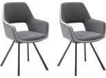 Esszimmerstuhl MCA FURNITURE "Bayonne", grau (dunkelgrau, grau, anthrazit lackiert, dunkelgrau), B:58cm H:90cm T:60cm, Polyester, Stühle, Esszimmerstuhl