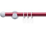 Gardinenstange LIEDECO "Fertigstilgarnitur 20 mm Power Celebration Kugel" Gr. 1, rot (rot, weiß), L:160cm Ø:2mm, Eisen, Gardinenstangen, Gardinenstange, Gardinenstange Komplett, Farbkombination