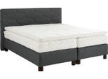 Boxspringbett, grau (anthrazit), B:215cm L:210cm, Bezug: 100% Polyester, WESTFALIA SCHLAFKOMFORT, Komplettbetten, Boxspringbett, wahlweise mit Topper