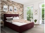 Polsterbett HOME AFFAIRE "Vaine", rot (bordeaux), B:211cm H:96cm L:245cm, Samtoptik (100% Polyester), Betten, Polsterbett, in 5 Breiten, auch in Länge 220 cm, incl. Roll-Lattenrost