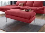 Hocker W.SCHILLIG "enjoy&MORE", rot (ruby rot z59), B:106cm H:45cm T:71cm, Chenille-Flachgewebe R66 (85% Polyester, 15% Nylon);Longlife Xtra-Leder Z59: Glattleder mit modischer Prägung. Hautstärke 0, 9 - 1, 1 mm;Stoff S37 (100% Polyester), Hocker, Hocker, Füße Chrom glänzend, Breite 106 cm