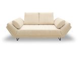 Schlafsofa HOME AFFAIRE "Jadelyn mit klappbaren Armlehnen, Bettsofa mit Federkern, Breite 250cm", beige (creme), B:250cm T:97cm, 100% Polyester, Sofas, Schlafsofa, Federkern, Cord-Bezug, incl. 2 Armlehnkissen, Liegefläche 97x250 cm