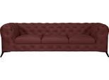 Chesterfield-Sofa HOME AFFAIRE "Amaury", rosa (rose), B:243cm H:75cm T:99cm, Struktur (100% Polyester9;Samtoptik (100% Polyester), Sofas, Chesterfield-Sofa, aufwändige Knopfheftung, moderne Chesterfield Optik, Fußfarbe wählbar