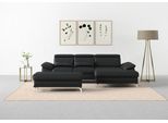 Ecksofa SIT & MORE "Cabrio L-Form, B: 295 cm, mit Sitztiefen-, Arm- & Kopfteilverstellung", schwarz, B:295cm H:87cm T:180cm, Sofas, Ecksofa, 2 Nierenkissen, Federkern, optional Bettfunktion und Stauraum