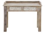 Schreibtisch HOME AFFAIRE "Lavin", beige (naturfarben), B:111cm H:81cm T:57cm, Tische, Schreibtisch, Mangoholz, mit dekorativen Schnitzereien, Handgefertigt, Breite 111 cm
