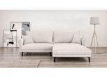 Ecksofa HOME AFFAIRE "ALEXANDRIA mit Recamiere rechts oder links bestellbar, moderne Bezüge", beige (creme), B:246cm H:86cm T:190cm, 100% Polyester, Sofas, Ecksofa, L-Form mit Wellenunterfederung, Maße: B/H/T 246/86/190 cm
