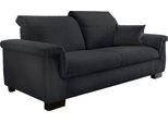 2,5-Sitzer DOMO COLLECTION "Sully", schwarz, B:210cm H:84cm T:102cm, Luxus-Microfaser (100% Polyester);Kunstleder SOFTLUX;Luxus-Microfaser ALTARA NUBUCK (100% Polyester);Chenille (100% Polyester), Sofas, 2 5-Sitzer, wahlweise mit Rückenverstellung