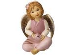Engelfigur GOEBEL "Schutzengel Gloria - Engel der Liebe, Weihnachtsdeko, Höhe ca. 10 cm", rosa (bunt), B:7cm H:10cm T:7cm, Steingut, Dekofiguren, Engelfigur, Sammlerfigur, Weihnachtsfigur, Dekofigur aus Steingut