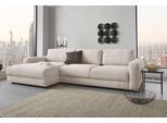 Ecksofa HOME AFFAIRE "Bloomfield, elegant, viel Platz, Mega Couch, Breite 303cm, L-Form", beige, B:303cm H:84cm T:176cm, 92% Polyester 8% Nylon, Sofas, Ecksofa, extra tiefe Sitzfläche, wahlweise mit Sitztiefenverstellung