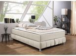 Boxspringbett HOME AFFAIRE "Salo", beige, B:146cm L:206cm, Komplettbetten, Boxspringbett, Ohne Kopfteil, inkl. Topper, auch in Überlänge 220 cm