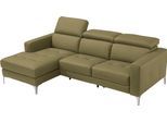 Ecksofa EGOITALIANO "Matt, erstklassiger Sitzkomfort, aufwendige Detailverarbeitung, L-Form", grün (salbei), B:247cm H:100cm, Leder »BULL« (echtes Rindsleder). Geschliffenes, pigmentiertes und behandeltes Rindsleder mit einer Dicke von 1, 3-1, 5 mm. Dieses Leder zeigt eine ziemlich weiche Hand mit einem halb undurchsichtigen Aussehen. Es handelt sich um ein geschütztes Leder. Eine leichte Deckschi
