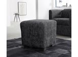 Hocker HOME AFFAIRE "Bob", grau (anthrazit), B:46cm H:43cm T:46cm, Luxus-Microfaser (92% Polyester, 8% Nylon);Struktur fein ( 100% Polyester);Struktur in Chenille-Optik (30% Polyester, 70% Polyacryl);Chenillestruktur (40% Polyester, 60% Polyacryl), Hocker, Hocker