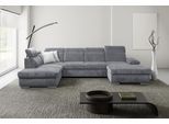 Wohnlandschaft WERK2 "Cordoba inkl. Bett, Bettkasten & Kopfteilfunktion, Breite 359 cm", grau, B:359cm H:86cm T:232cm, 100% Polyester, Sofas, Wohnlandschaft, bequem, komfortable Wellenunterfederung, inkl. Schlaffunktion, U-Form