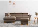 Ecksofa HOME AFFAIRE "Lindgren L-Form", braun (nuss), B:249cm H:84cm T:217cm, 100% Polyester, Sofas, Ecksofa, wahlweise mit TV-Funktion, Stauraum und Kopfteilverstellung