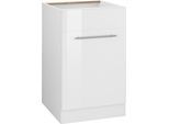 Spülenschrank WIHO KÜCHEN "Unna", weiß (front und korpus: weiß), B:50cm H:82cm T:57cm, Schränke, Spülenschrank, 50 cm breit, ohne Arbeitsplatte