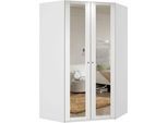 Eckkleiderschrank WIMEX "New York", weiß, B:90cm H:208cm T:56cm, Schränke, Eckkleiderschrank, mit Spiegel