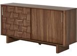 Sideboard JAHNKE "CHESS SB 150", braun (walnuss), Sideboards, B/H/T: 150cm x 76cm x 39,8cm, walnuss, Gummibaum Mango, 2 Stk., Holzwerkstoff, Holzoptik, Sideboard, Sideboard, 2 Schiebetüren, Breite ca. 150 cm, B:150cm H:76cm T:39,8cm