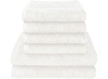 Handtuch Set DYCKHOFF "City Lights", weiß, 6 Stk., Walkfrottier, Walkfrottier, Obermaterial: 100% Baumwolle, Handtuch-Sets, Handtuch Set, 4 Handtücher (50x100cm), 2 Duschtücher (70x140cm)