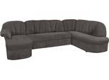 Wohnlandschaft DOMO COLLECTION "Pegnitz, zeitlos&modern, elegante Rückensteppung, Breite 292cm, U-Form", grau (stone), B:292cm H:82cm T:180cm, 95% Polyester, 5% Nylon, Sofas, Wohnlandschaft, wahlweise mit Bettfunktion