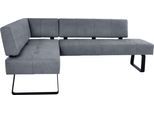 Eckbank K+W KOMFORT & WOHNEN "Spider II", blau (ocean 52, schwarz), B:165cm H:88cm T:227cm, Sitzbänke, Eckbank, Sitzsteppung, bequem durch Sandwichbauweise, 2 Stellmaße