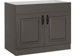 Spülenschrank WIHO KÜCHEN "Erla", grau (front: kassette anthrazit, korpus: anthrazit), B:100cm H:82cm T:57cm, Schränke, Spülenschrank, 100 cm breit mit Kassettenfront, ohne Arbeitsplatte