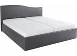 Polsterbett, grau (anthrazit), B:192cm L:210cm, Bezug Bett: Kunstleder;Bonnell-Federkernmatratze: 51% Polypropylen, 39% Polyester und 10% Baumwolle;Kaltschaummatratze: 100% Polyester, Bezug abnehm- und waschbar bis 60C, WESTFALIA SCHLAFKOMFORT, Betten, Polsterbett, inkl. Bettkasten bei Ausführung mit Matratze
