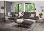 Ecksofa W.SCHILLIG "broadway, Designsofa, mit tollem Sitzkomfort, L-Form", grau (anthrazit s22), B:284cm H:94cm T:224cm, Flachgewebe S22 (100% Polyester), Sofas, Ecksofa, Sitztiefenverstellung, Kopfteil- & Seitenteilverstellung, Breite 284cm