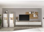 Wohnwand HOME AFFAIRE "City/Giron, moderne Anbauwand, Komplettset in vielen Farben verfügbar", weiß, B:440cm H:180cm T:40cm, Holzwerkstoff, Kastenmöbel-Sets, Wohnwand, enthält zwei Vitrinen, zwei Hängeschränke & ein Wandboard