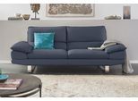 3-Sitzer CALIA ITALIA "Dave, Sitzkomfort der Extraklasse, tolle Details", blau (dunkelblau), B:221cm H:87cm T:97cm, Leder SORRRENTO - 100% Leder;Leder BULL- 100% Leder, Sofas, 3-Sitzer, Designsofa auf Kufenfuß, in zwei Lederqualitäten