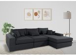 Ecksofa OTTO HOME "Enid L-Form", grau (anthrazit), B:360cm H:75cm T:190cm, Baumwollmix (60% Baumwolle/40% Leinen);Struktur fein (100% Polyester);Samtoptik (100% Polyester);Samtvelours (100% Polyester);Struktur (100% Polyester);Struktur recycelt (100% recyceltes Polyester), Sofas, Ecksofa, 3 Teile, bestehend aus Modulen, in vielen Bezügen, auch in Breitcord