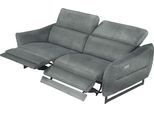 2,5-Sitzer EGOITALIANO "Dafne, elegantes Designsofa mit hohem Sitzkomfort", grau (steingrau), B:208cm H:97cm T:108cm, Luxus-Micofaser Lederoptik (100% Polyester) ist ein neues technisches Gewebe mit einem visuellen und taktilen Aspekt, der dem Nubuk sehr nahe kommt, mit innovativen Eigenschaften. Seine außerordentliche Weichheit kommt von einem exklusiven Produktionsprozess, der Unreinheiten und U