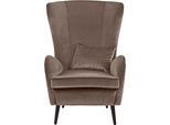 Sessel HOME AFFAIRE "Sallito, TV-Sessel, Ohrensessel mit", grau (taupe), B:76cm H:109cm T:85cm, Struktur Hahnentritt (67% Polypropylen, 33% Polyester);Samtoptik (100% Polyester);Fellimitat (100% Polyester);Samtcord (92% Polyester, 8% Polyamid);Struktur (100% Polyester);Struktur fein (100% Polyester), Sessel, Sessel, Hocker, in vielen Bezugsqualitäten, auch in Samtcord