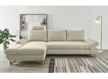 Schlafsofa HOME AFFAIRE "City/Giron", beige, B:284cm H:104cm T:166cm, 100% PES;Schwer entflammbar (BS 5852-0/ EN 1021-1);Gramatur 370g/ qm +/- 5%, Sofas, Schlafsofa, komfortable Bettfunktion (Liegefläche 245 x 138 cm), sowie Bettkasten