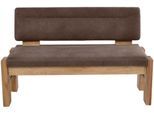 Polsterbank K+W KOMFORT & WOHNEN, braun (braun 75, balkeneiche natur), B:181cm H:90cm T:63cm, Sitzbänke, Polsterbank, gepolsterte Stauraumbank, Massivholz, in 2 Breiten 161cm oder 181cm