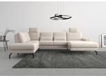 Wohnlandschaft SIT & MORE "Cinturo U-Form", grau (elephant), B:345cm H:91cm T:226cm, Sofas, Wohnlandschaft, inklusive Sitztiefenverstellung und Federkern, Sitzhöhe 48 cm
