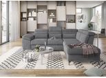 Ecksofa SIT & MORE "Cabrio L-Form, B: 274 cm, mit Sitztiefen-, Arm- & Kopfteilverstellung", grau, B:274cm H:87cm T:230cm, 100% Polyester, Sofas, Ecksofa, 3 Nierenkissen, Federkern, optional Bettfunktion und Stauraum