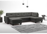 Wohnlandschaft HOME AFFAIRE "Varese", grau (anthrazit), B:304cm H:91cm T:170cm, Sofas, Wohnlandschaft, wahlweise mit Bettfunktion und Bettkasten
