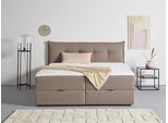 Boxbett HOME AFFAIRE "Kederleicht", grau (taupe), B:205cm L:213cm, Komplettbetten, Boxbett, inklusive Bettkasten & Topper, in 4 Breiten und 2 Härtegraden