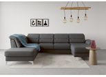 Wohnlandschaft SIT & MORE "Sinatra U-Form", grau (dunkelgrau), B:326cm H:85cm T:220cm, 98% Polyester, 2% Polyamid, Sofas, Wohnlandschaft, optional mit Kopfteilverstellung und Armteilfunktion etc.