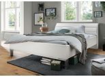 Futonbett WIEMANN "Monaco, 4-fache Liegehöhenverstellung", weiß (weiß, leisten in chrom), B:209cm L:218cm, Betten, Futonbett, mit stilvollem Holzkopfteil, Made in Germany