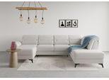 Wohnlandschaft SIT & MORE "Sinatra U-Form", silber, B:326cm H:85cm T:220cm, 98% Polyester, 2% Polyamid, Sofas, Wohnlandschaft, optional mit Kopfteilverstellung und Armteilfunktion, Metallfüße