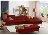 Ecksofa W.SCHILLIG "piedroo, Designsofa mit tollem Sitzkomfort, bequem und elegant, L-Form", rot (ruby rot z59), B:343cm H:70cm T:193cm, Longlife Xtra-Leder Z59: Glattleder mit modischer Prägung. Hautstärke 0, 9 - 1, 1 mm, Sofas, Ecksofa, Kopfteilverstellung, wahlweise mit Sitztiefenverstellung, Breite 343cm