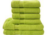 Handtuch Set DYCKHOFF "Siena", grün (apfel), Obermaterial: 100% Baumwolle, Handtuch-Sets, Handtuch Set, in tollen Unifarben