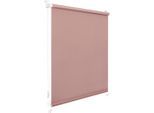Seitenzugrollo LICHTBLICK ORIGINAL "Uni Rollo", rosa (altrosa, weiß), B:70cm H:150cm, Polyester, Rollos, Seitenzugrollo, mit Klemmträger und Farbbeschichtung - für Fenster und Türen, Klemmfix